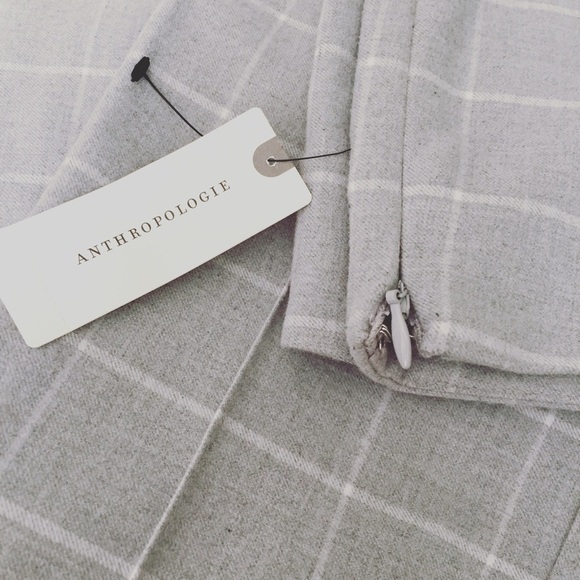 Anthropologie Cartonnier Grey Windowpane Gingham Pants Size 4 - Picture 7 of 8